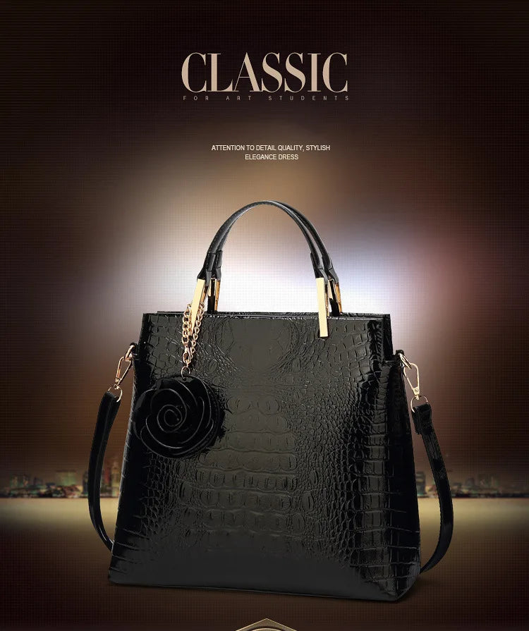 2025 New Patent Leather Women's Bag Striped Handbag Women's Crossbody Shoulder Bag Shell Bag Large Capacity Outdoor Travel