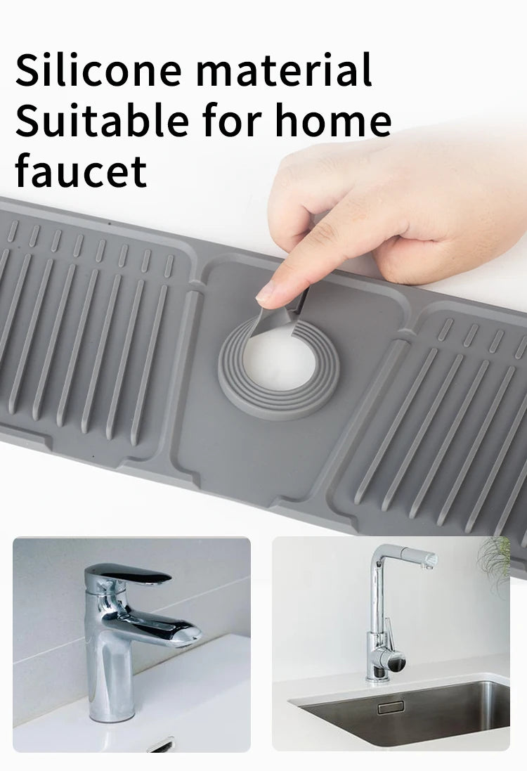 Alfombrilla de silicona para grifo de cocina, alfombrilla recogegotas de agua para grifo, almohadilla antisalpicaduras para fregadero, protector de encimera de baño