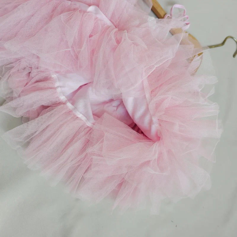 Toddler Girls Lace Tutu Dress for Kids Lovely Layers Ruffles Vestidos Fashion Baby Birthday Party Gown Boutique Wear
