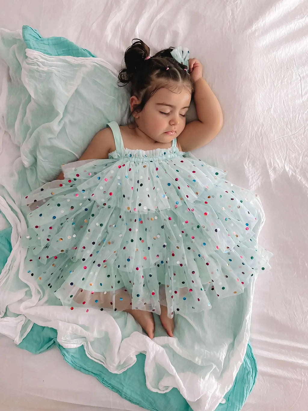 Baby Girl Princess Layered Tutu Dress Infant Toddler Child Sleeveless Suspender Dot Tulle Dresses for Casual Summer Baby Clothes