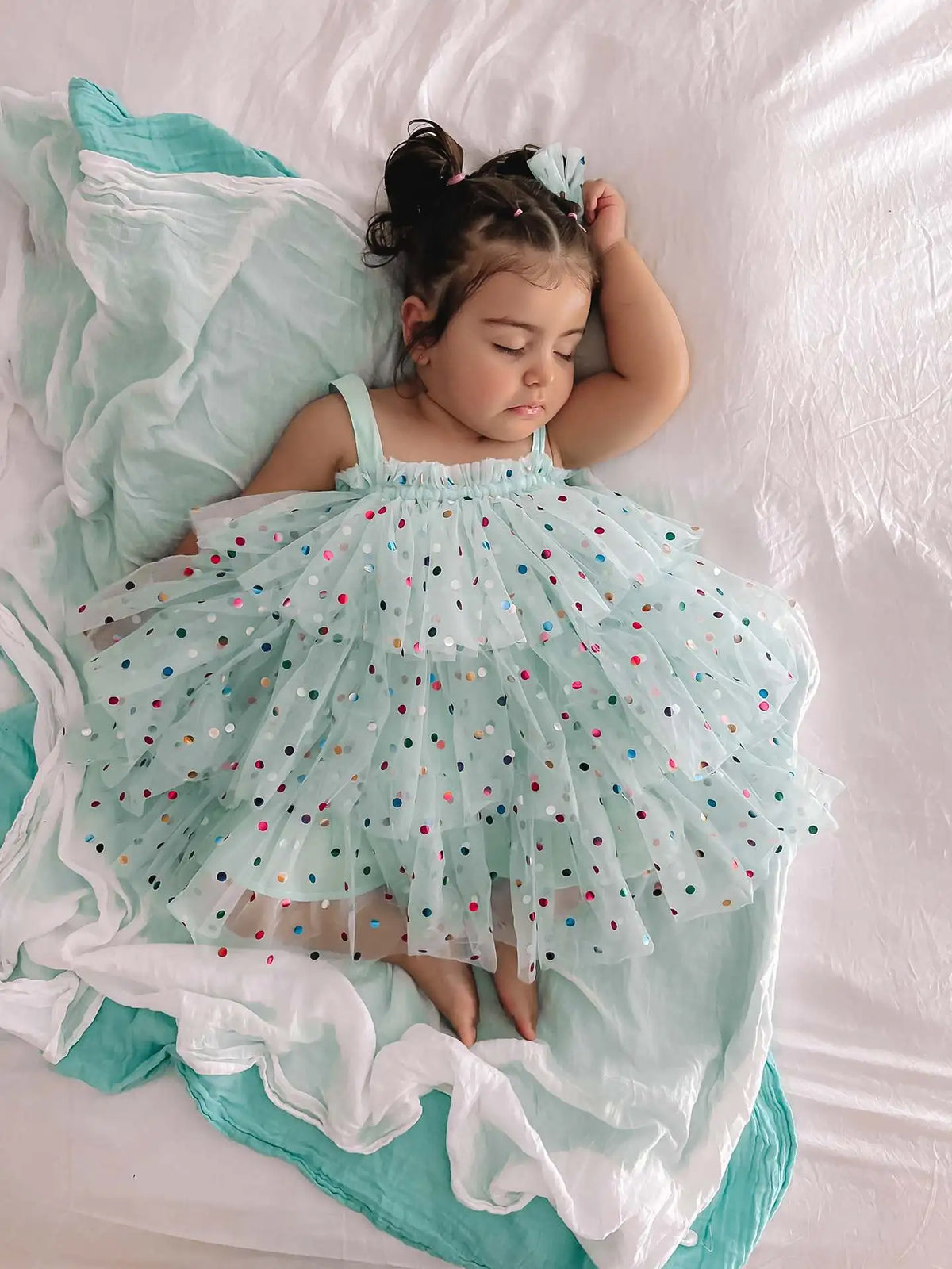 Baby Girl Princess Layered Tutu Dress Infant Toddler Child Sleeveless Suspender Dot Tulle Dresses for Casual Summer Baby Clothes