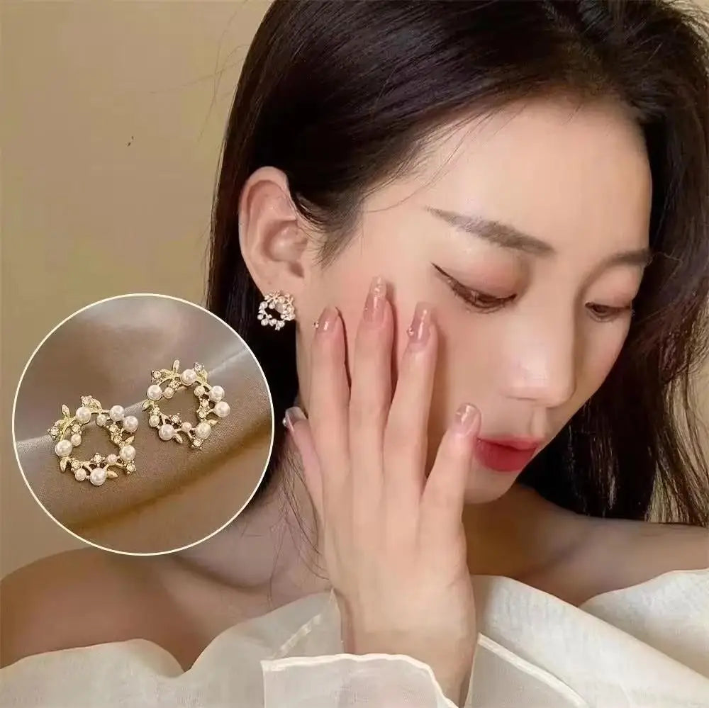 Korean Fashion Zircon Drop Earrings For Women'S Jewelry 2026 Trending New Luxury Women'S'S Geometric Hoop Earrings Pendientes Gifts
