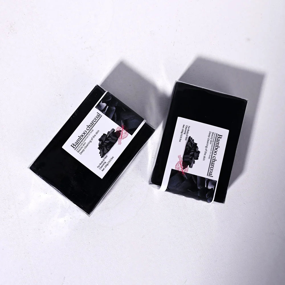 Bamboo Charcoal Handmade Soap - 100g Natural Organic Cleansing Bar