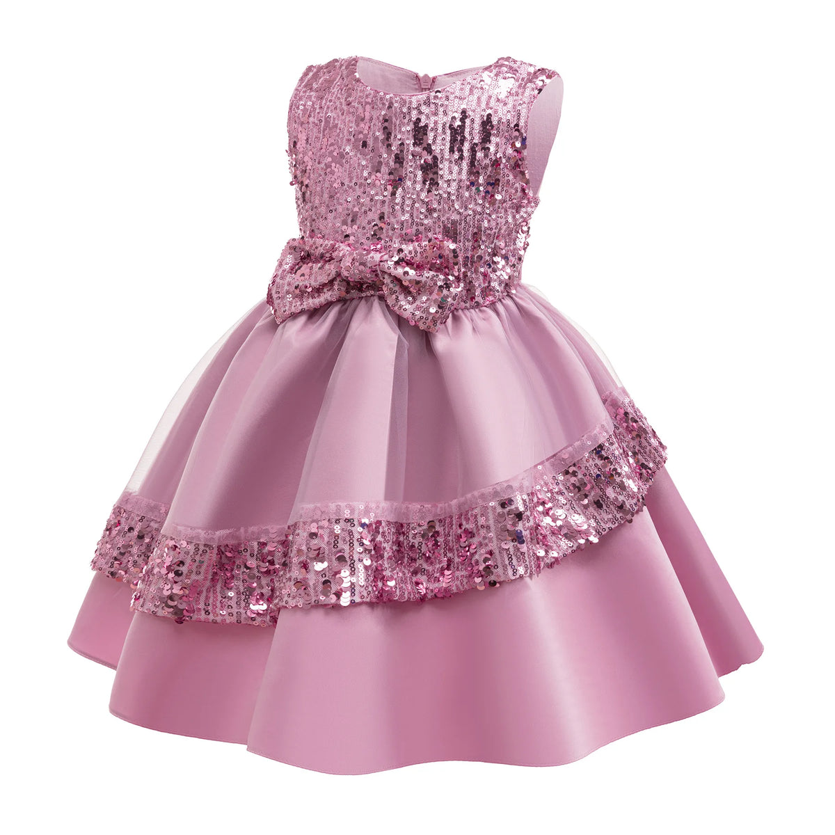 HETISO Princess Dress for Girls Sequined Sleeveless Tutu Gown Children's Fashion Birthday Party Frocks for Ages 2-10