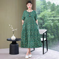 Women's Oversized A-Line Midi Dress – Loose Fit Short Sleeve Summer Sundress