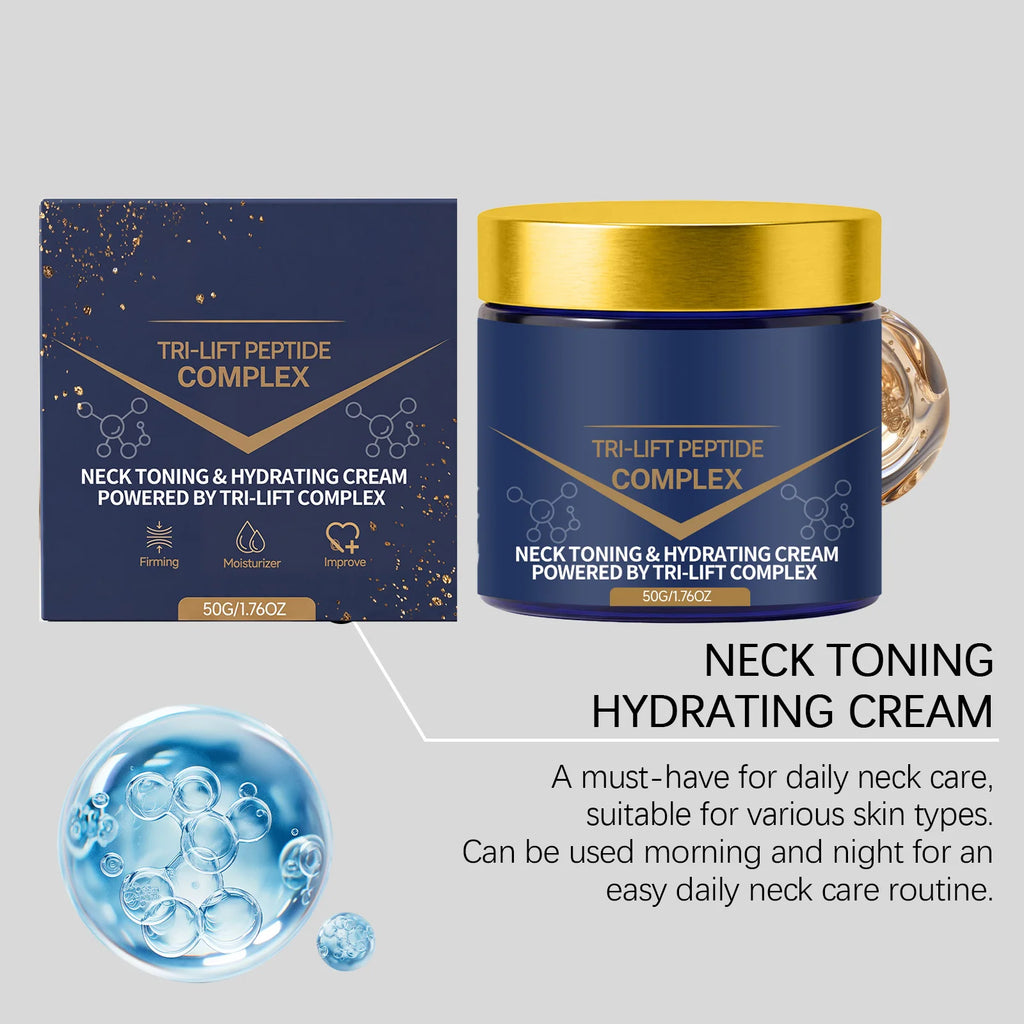 Tri-Lifting Peptide Neck Firming Moisturizer Hydrating Neck Cream Lines Tighten Neck Contour Smoothing Dull Skin Neck Care Cream
