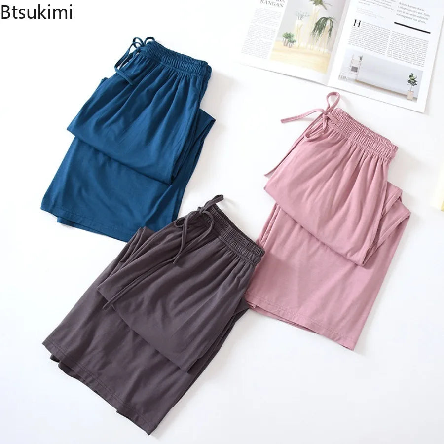 Btsukimi Women's Modal Blend Pajama Pants - Loose Cropped Sleepwear