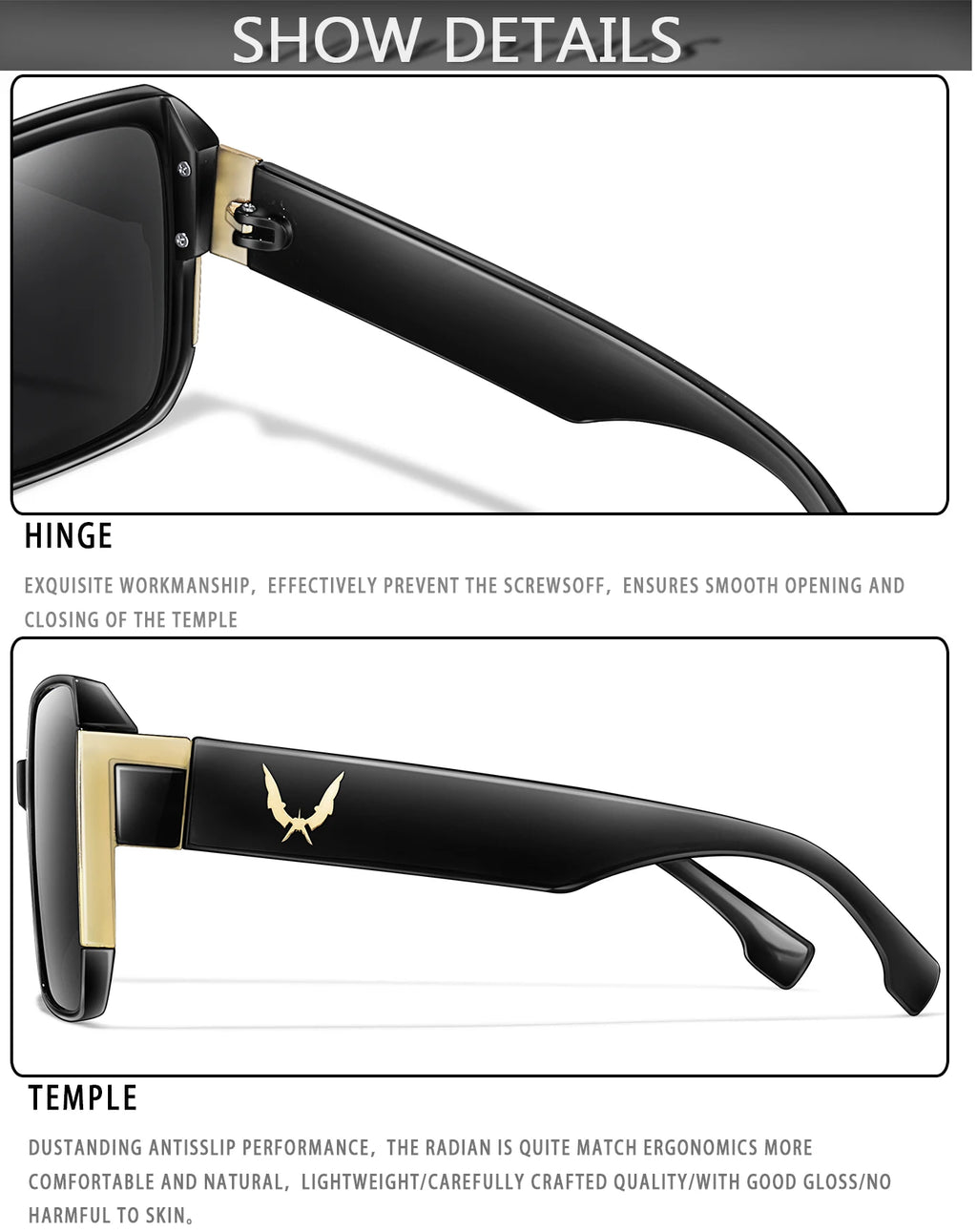 Fashion Sunglasses for Women Casual Square Shades with UV Protection for Daily wearing, Fishing, Driving, Golf, Travel With Box