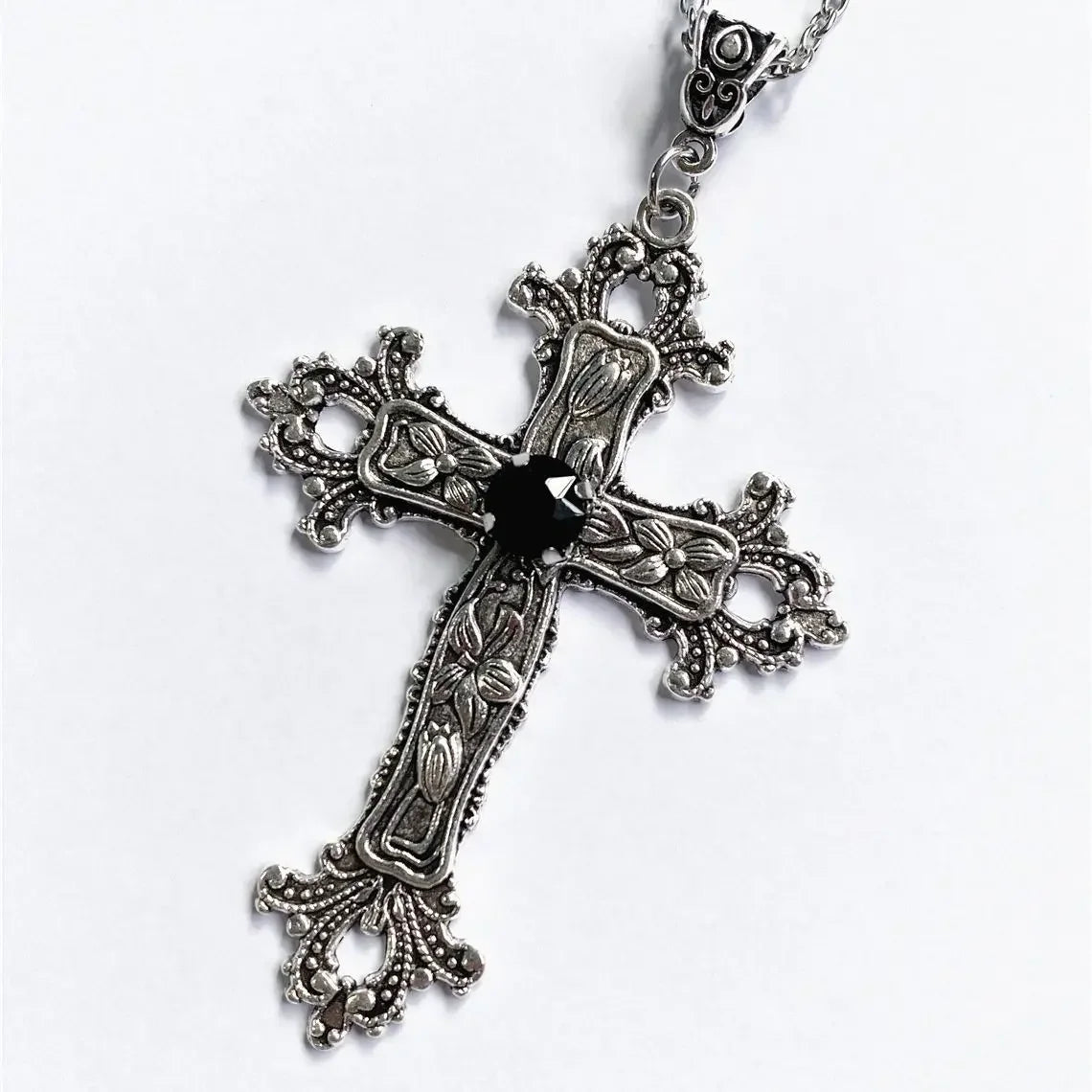 Punk Crystal Cross Pendant Necklace Women'S'S Gothic Clavicle Necklace Necklace Aesthetic Jewelry Bijoux Gifts