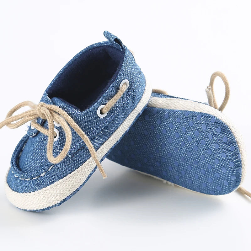 Four Season Blue Main Picture Comfortable and Lightweight Walking Shoes 0-12 Months Soft Sole Anti Slip Crawling Shoes