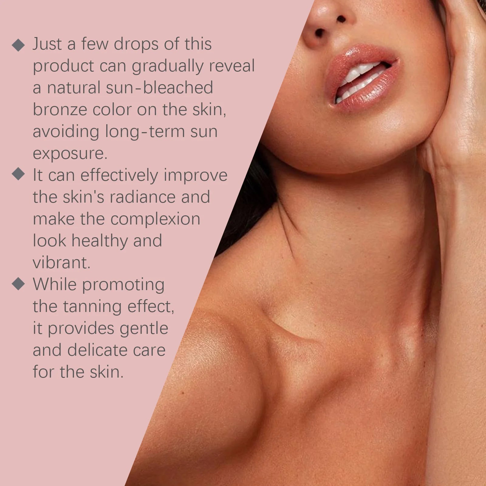 Tanning Dark Drops Watermelon Sunless Long-Lasting Bronzer Natural Wheat-Colored Skin Nourishing Vitamin E Face Body Self Tanner