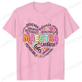 Spanish Maestra Women Girl T-shirt Casual Short Sleeve Round Neck Fashion Tee Shirt Teacher Comfy Tee Top Teacher Summer Clothes