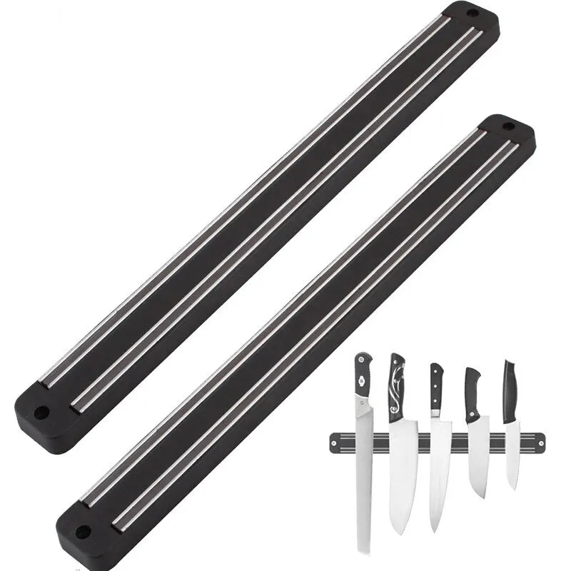 Soporte magnético para cuchillos, montado en la pared de la cocina, herramientas, absorbente, estante simple multifuncional, tira de plástico