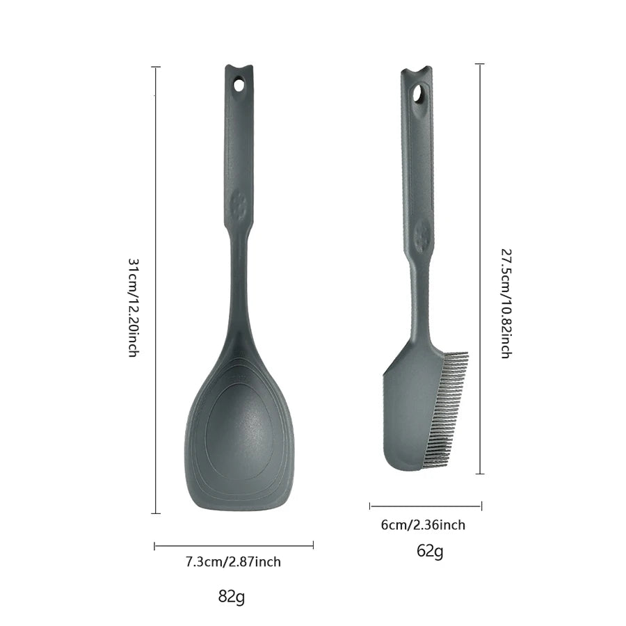 Silicone Kitchen Mixing Spoon - Non-Slip Grip Scraper Utensil