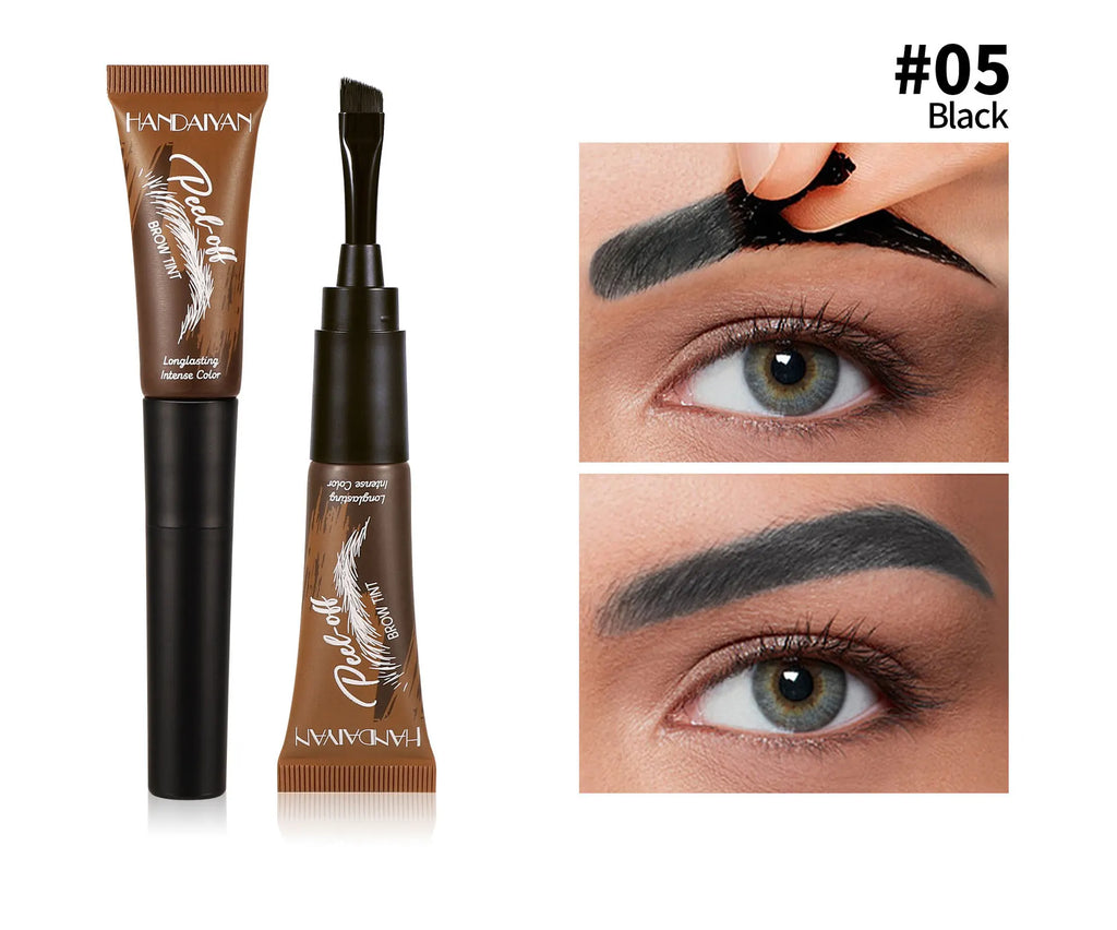 Eyebrow Tattoo Tint Semi Permanent Brow Tint Long-lasting Waterproof Natural Brown Liquid Eye Enhancers Brow Tattoo with Brush