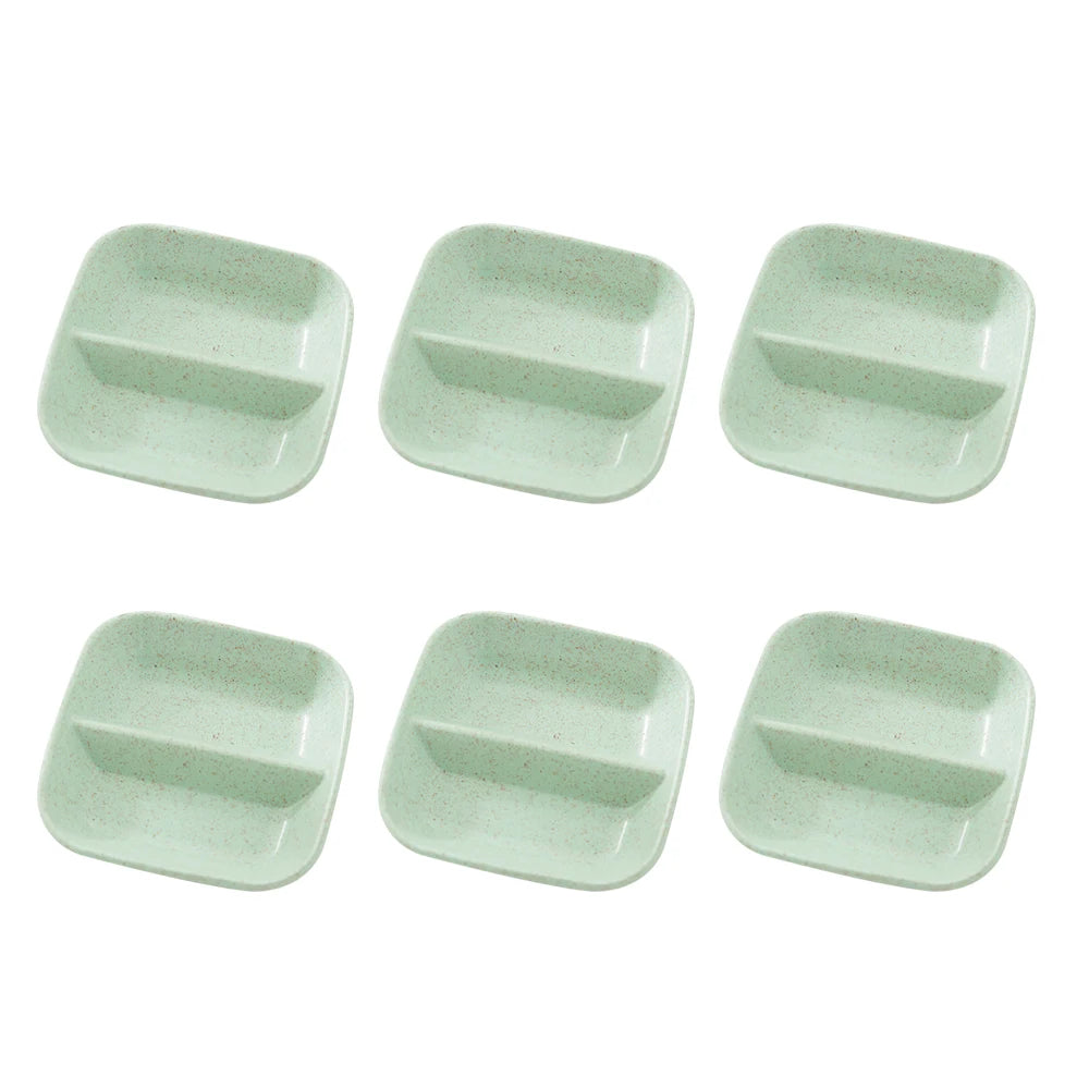 6PCS Wheat Straw Seasoning Dish Set - Small Dipping Snack Plates