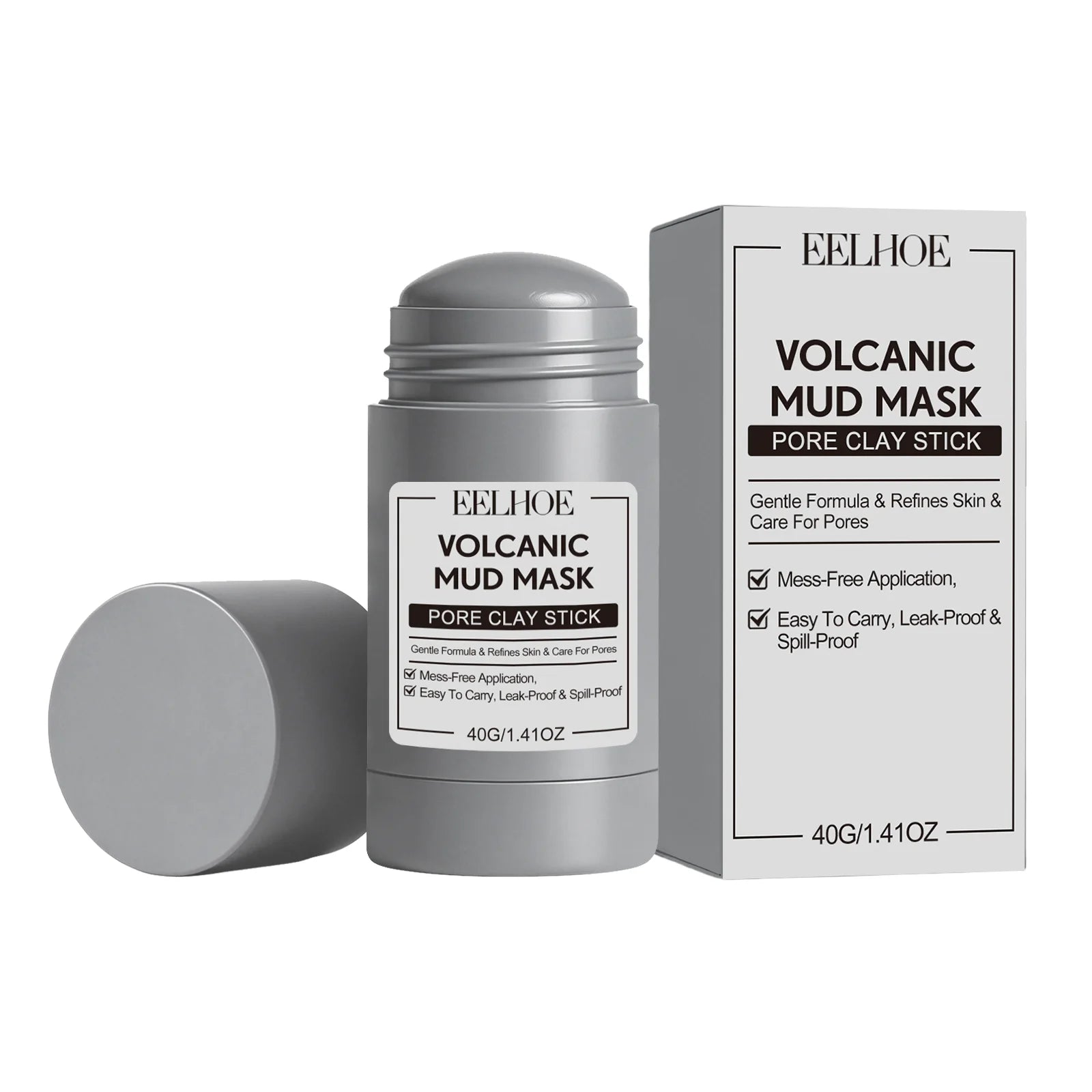 Alaska Volcano & Green Tea Deep Pore Cleansing Mask Stick Blackhead Remover&Oil Control Exfoliating Clay Mask for All Skin Types