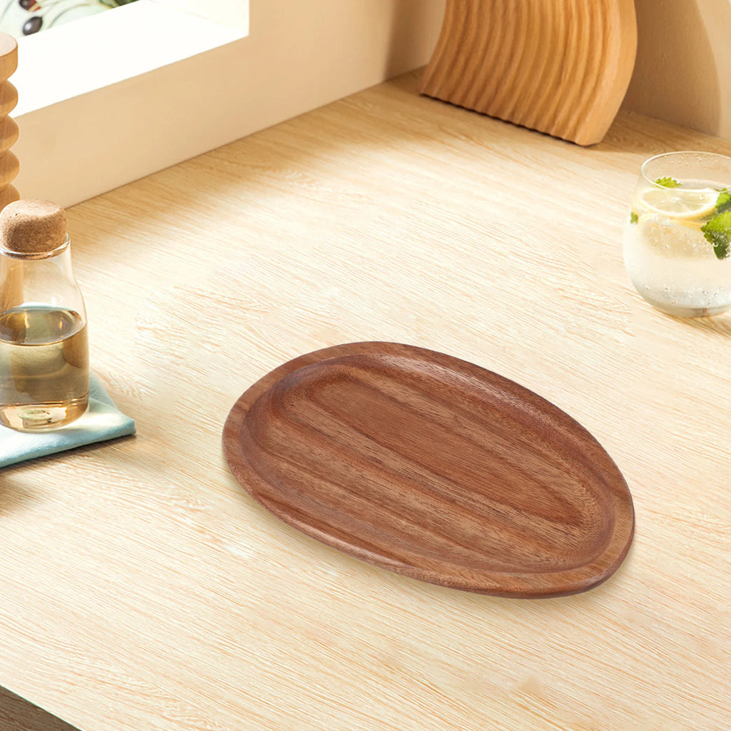 Wood Dinner Plates Irregular Oval Serving Tray Fruit Dishes Dry Fruit Sushi Tea Tray Bread Wooden Plate Home Decoration