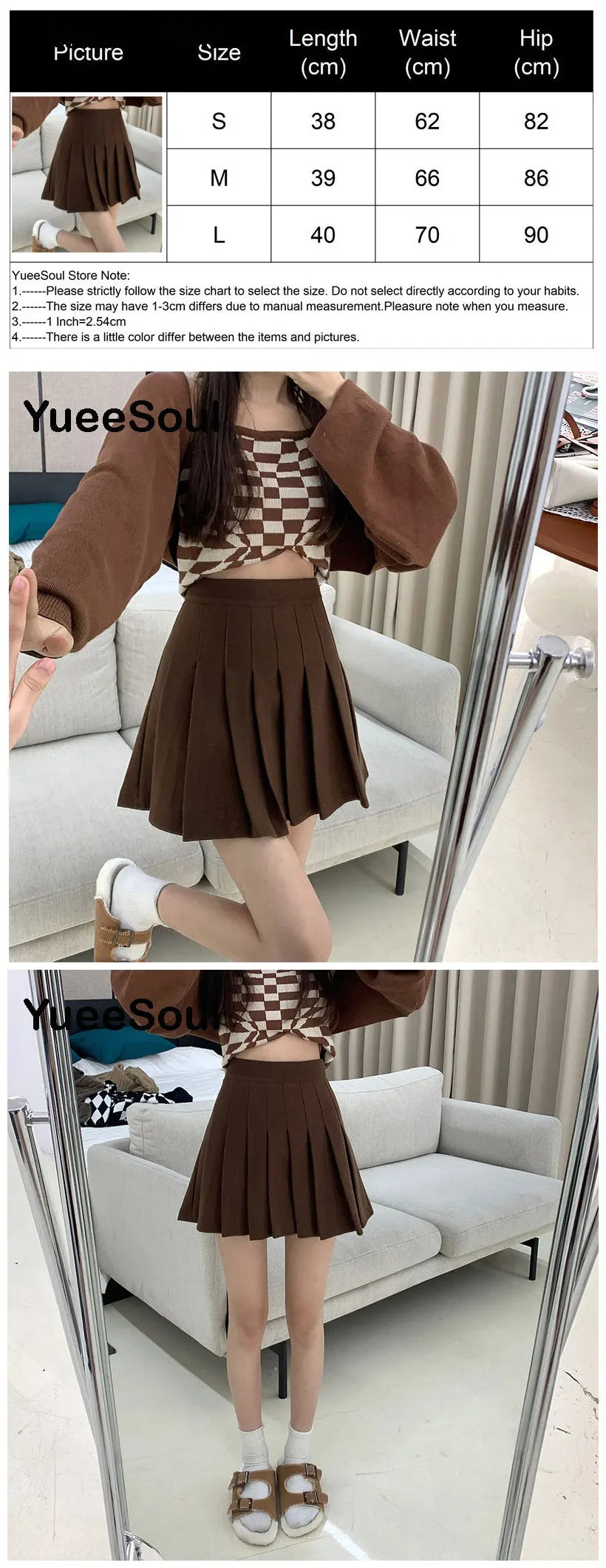 Brown Mini Skirts 2023 New Y2K Vintage High Waist Women Pleated Skirt Chic Sweet Cute Preppy Style Casual 90s E Girl Dance Skirt