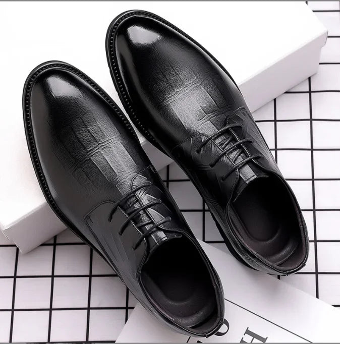 Men's Genuine Leather Oxford Dress Shoes – Business Formal Lace-Up Loafers
