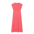 BSAY 2026 Minimalist Solid Color Long Dress Ladies Round Neck Cap Sleeve Waist Flowy A Line Maxi Dress Casual Vacation Sundress