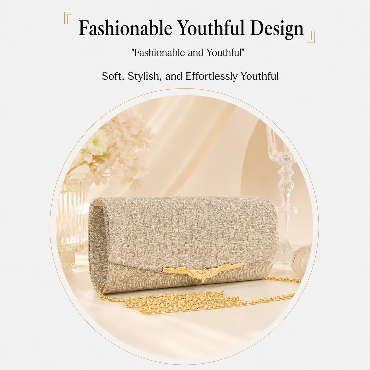Rectangular Evening Bag Shimmer Crossbody Clutch Shimmer Fabric Clutch Elegant Evening Bag For Evening Party Social Gathering