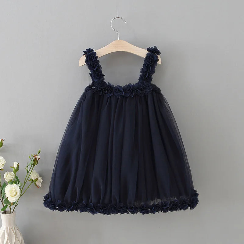 HETISO Girls Princes Lace Dresses Baby Kids Sling Wedding Party Ball Gown Costume For 1-6 Years