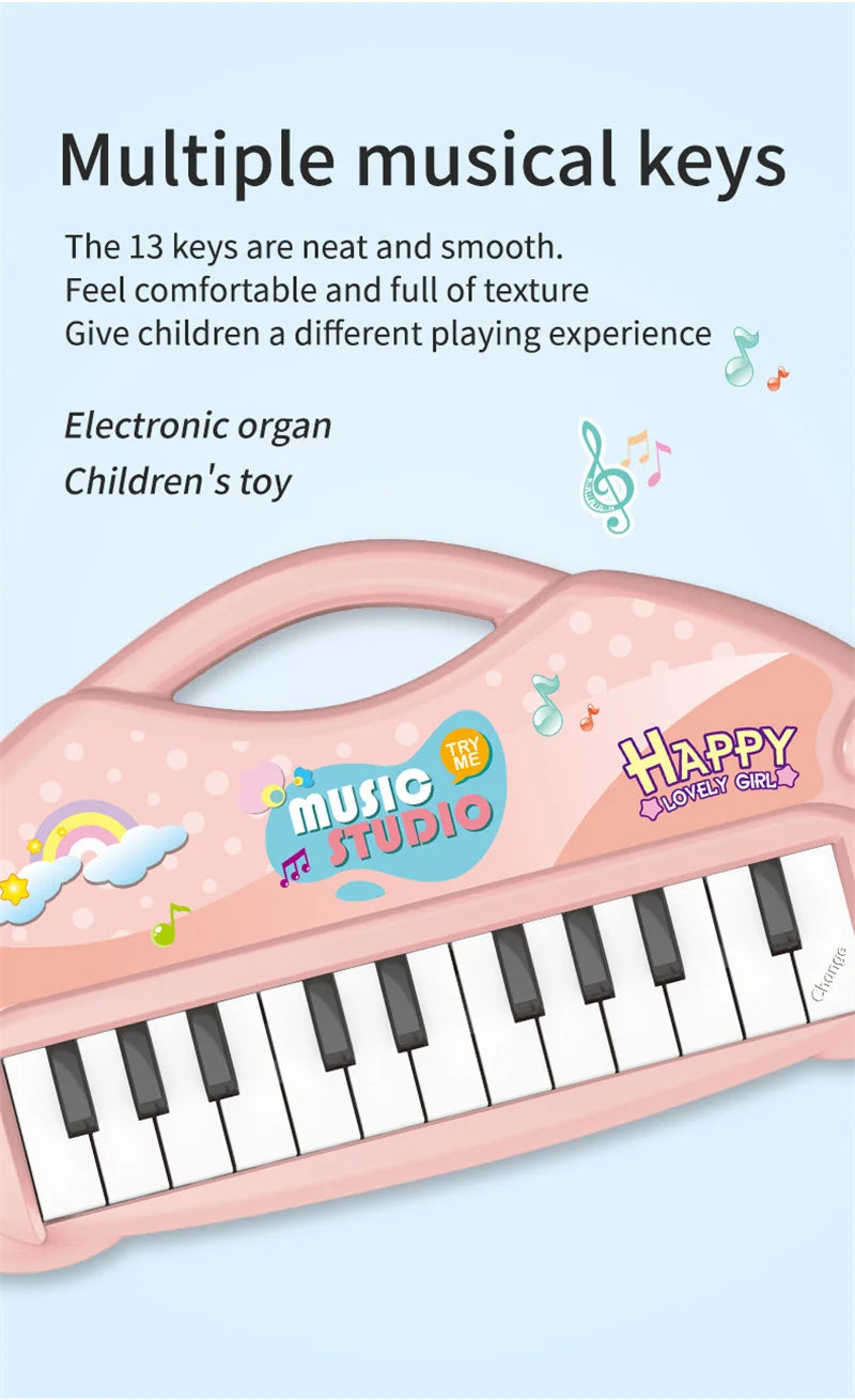 Electronic Piano Toys 13 Key Portable Music Piano Toy Electronic Musical Instrument Toys Multifunctional Kids Music Learning Toy
