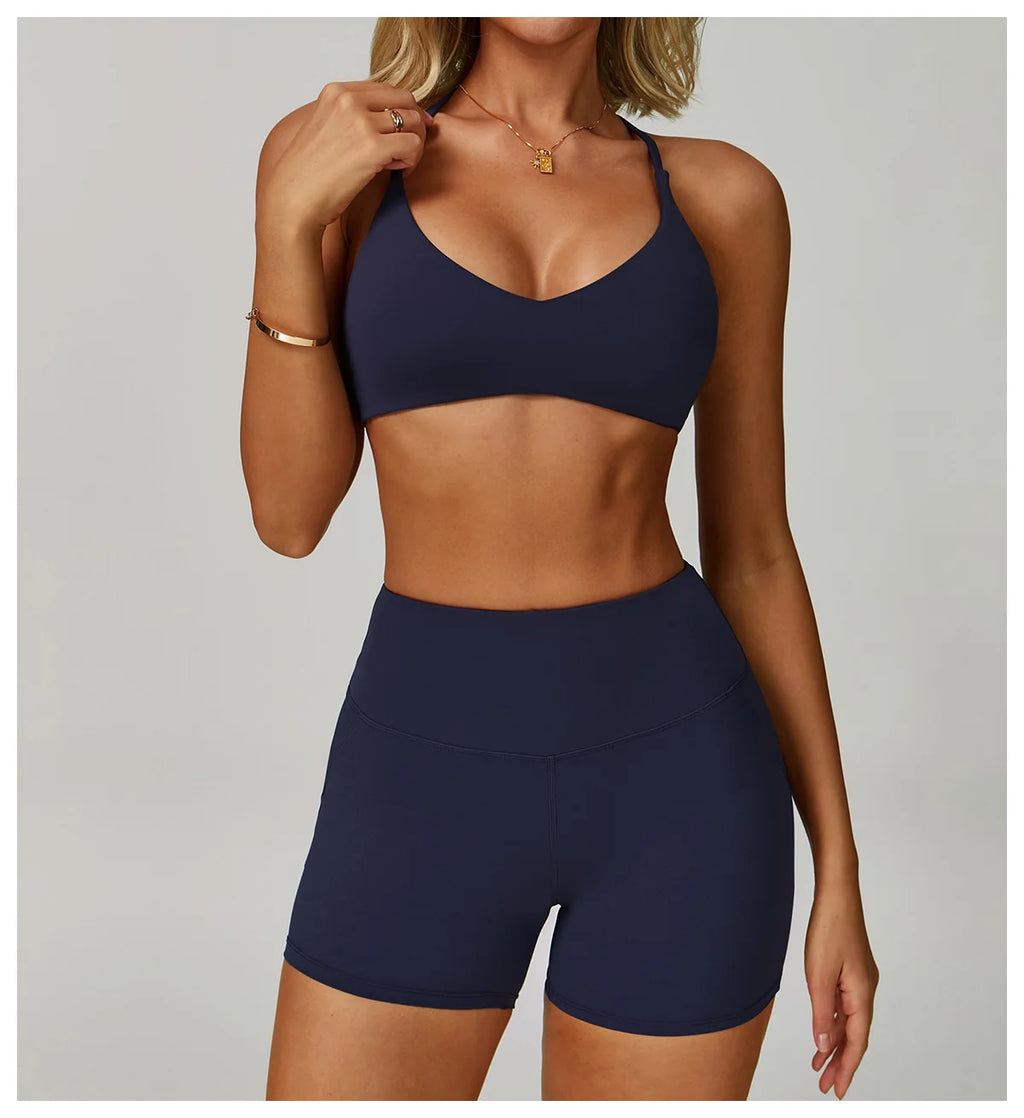 Hearuisavy Breathable Sports Bra Women Quick Drying ShockProof Gym Workout Top Casual Yoga Clothing Push Up Running Fitness Bras