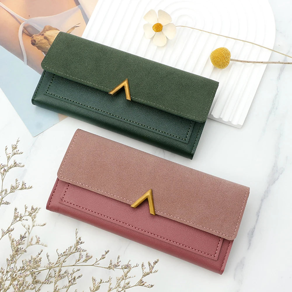 CNGRANDBAG Women's Personalized PU Leather Tri-Fold Wallet