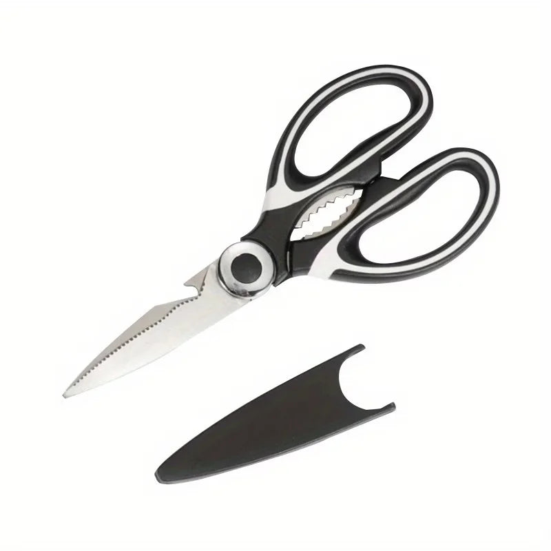 Tijeras de cocina de acero inoxidable con cortador de huesos de pollo multifuncional son adecuadas para cocinar, hornear y preparar comidas