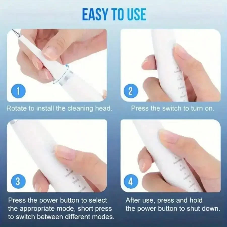 Electric Dental Cleaner, USB Rechargeable Dental Cleaning Tool Set, 5 Cleaning Modes, Promotes Gum Health, Suitable Holiday Gift For Family And Friends.
