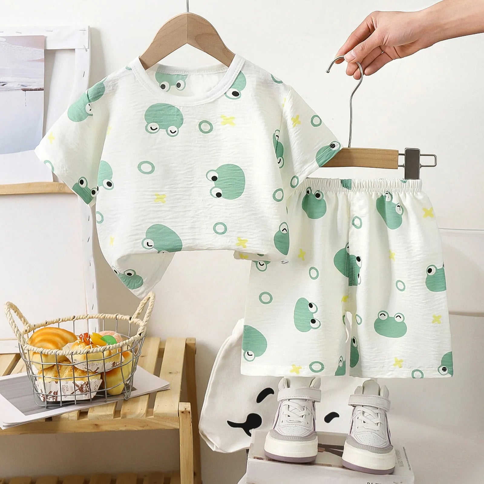 Baby Boy Set Summer Boys Short Sleeved Shorts Loose Stylish Two Piece Suits Girls Short Sleeved Suits Home Clothes 한국 아동복 2025