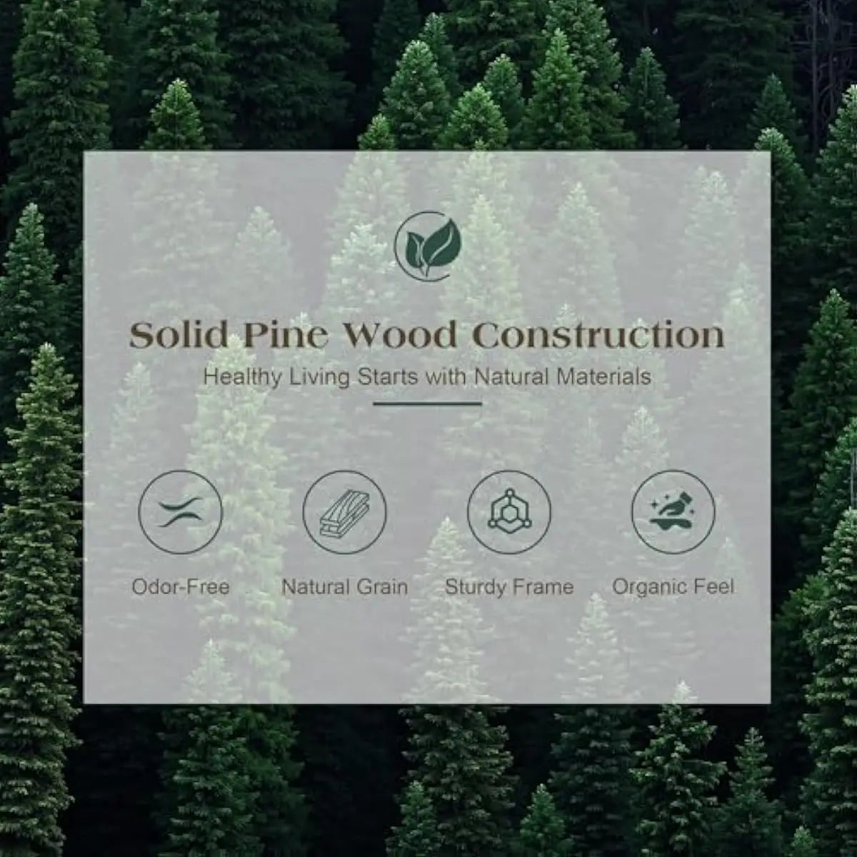 Minimalist Queen Bed Frame in Dark Brown Pine Wood | Noise-Free Platform Design | No Box Spring Required | 30-Min Easy Assembly