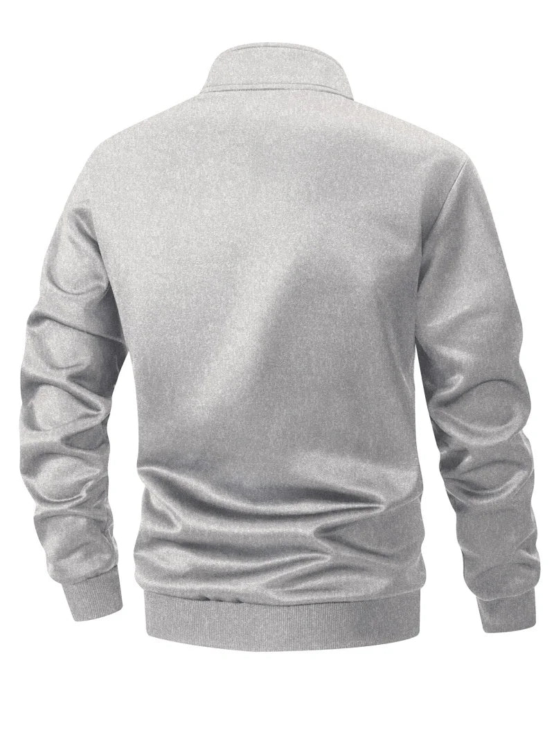 Men's Colorblock Patchwork Sporty Jacket with Kanga Pocket Fall Winter Fleece Lined Warm Long Sleeve Zip Up Coat Outwear Tops