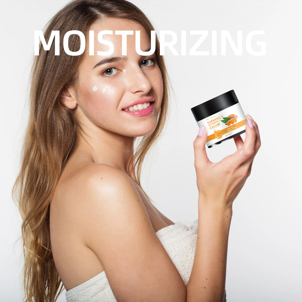 Turmeric & Vitamin C Cream -Lightweight Nourishment For Face& Neck, Fast-Absorbing Hydrationall Skin Types