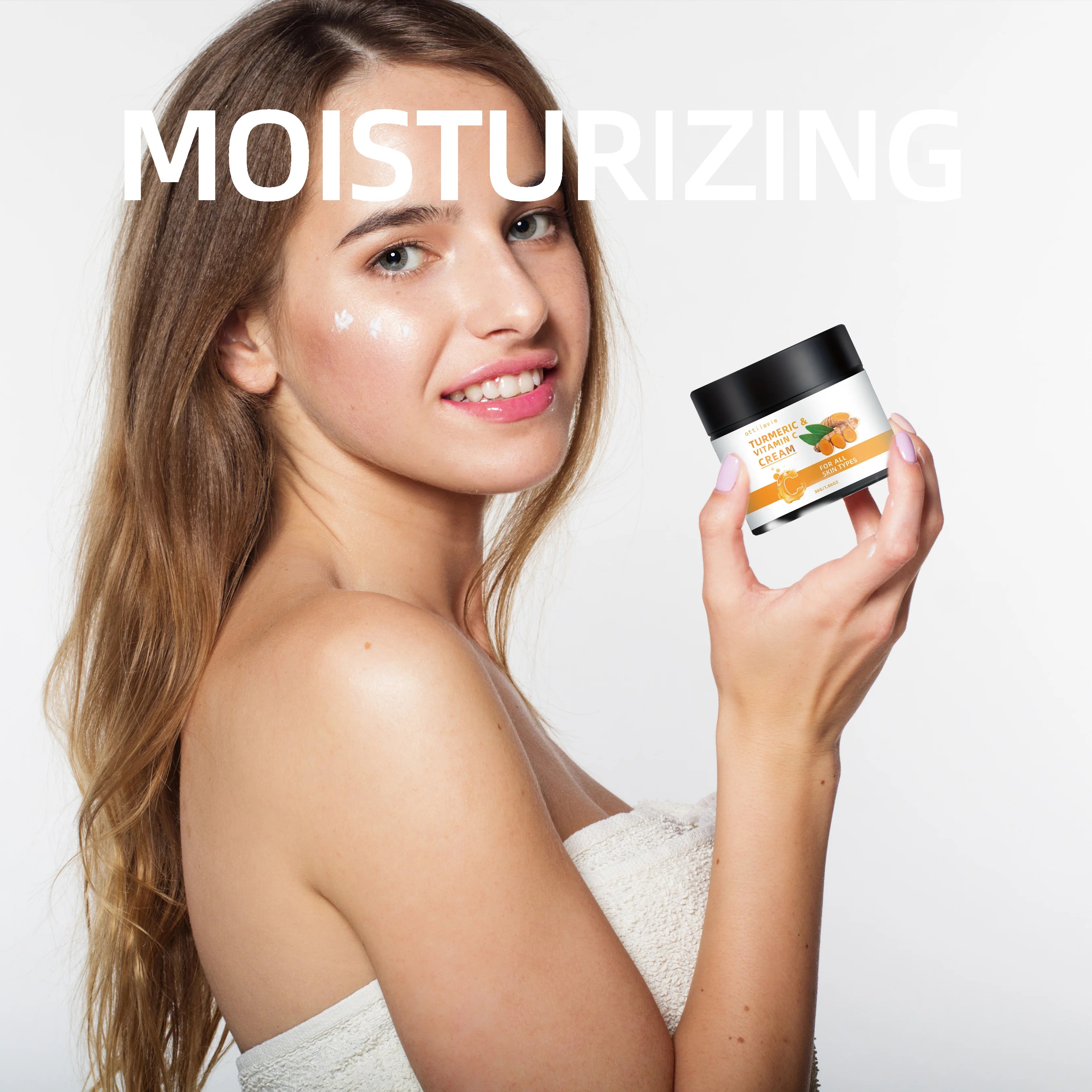 Turmeric & Vitamin C Cream -Lightweight Nourishment For Face& Neck, Fast-Absorbing Hydrationall Skin Types