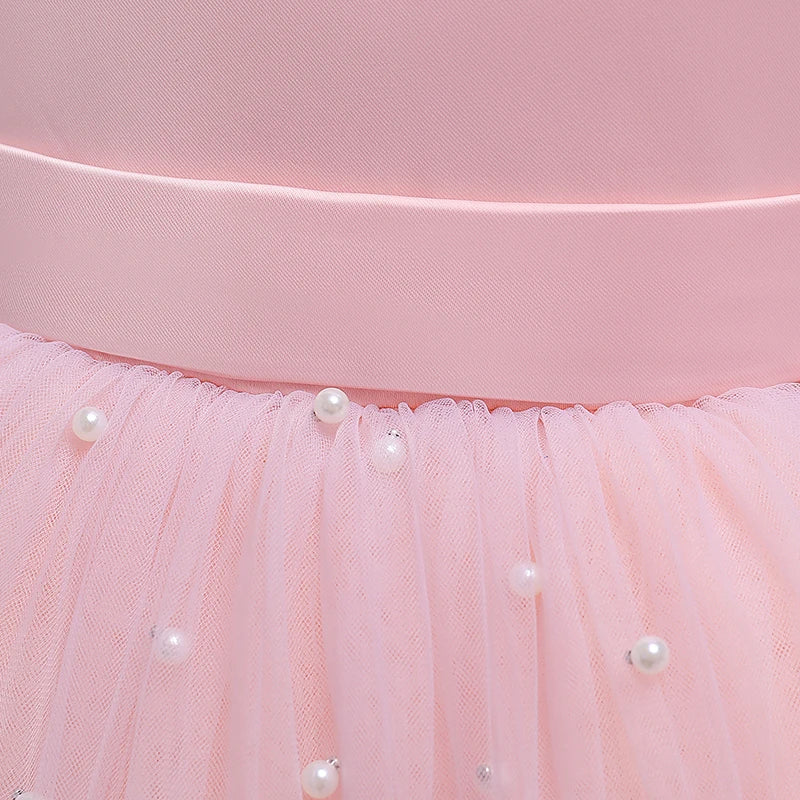 New Girls Puffy Dress Summer Tulle Fashion Little Princess Dress Piano Performance Costume Host Costume 2-10 Years Kids Clothes