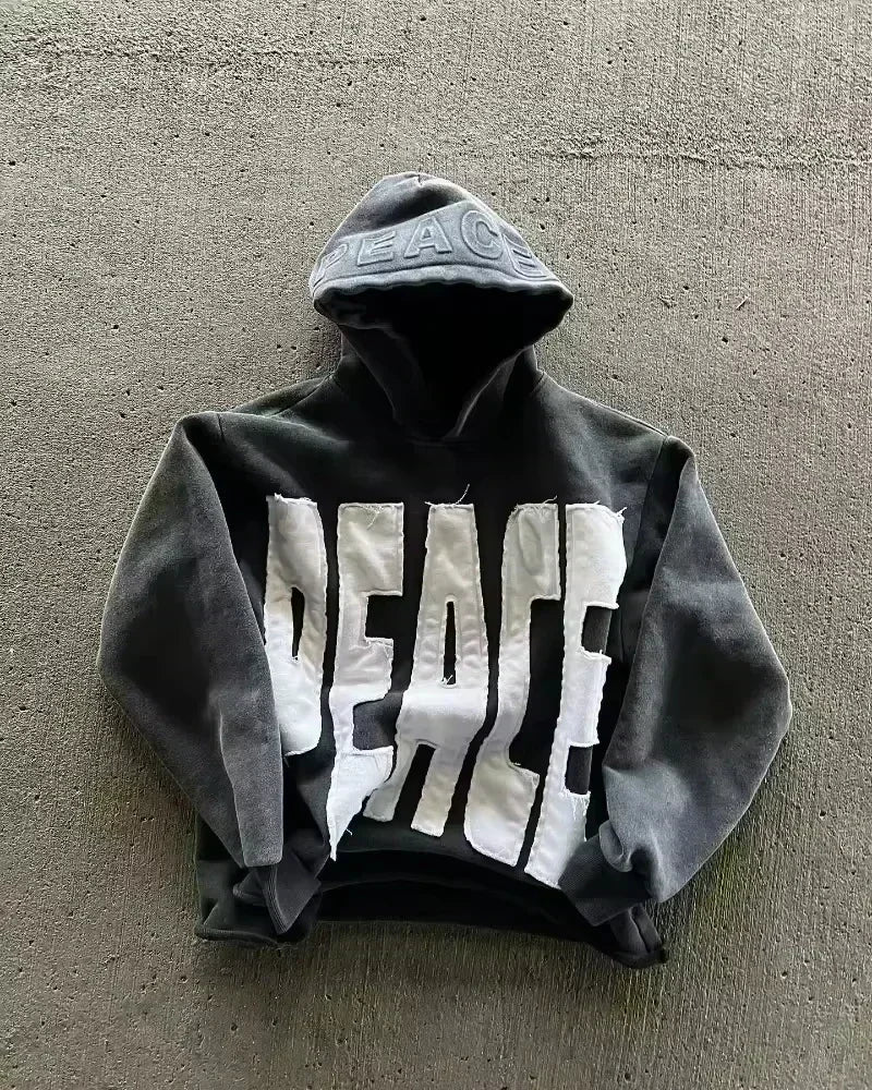 Y2K Camouflage Print Pullover Hoodie - Men's Oversized Streetwear