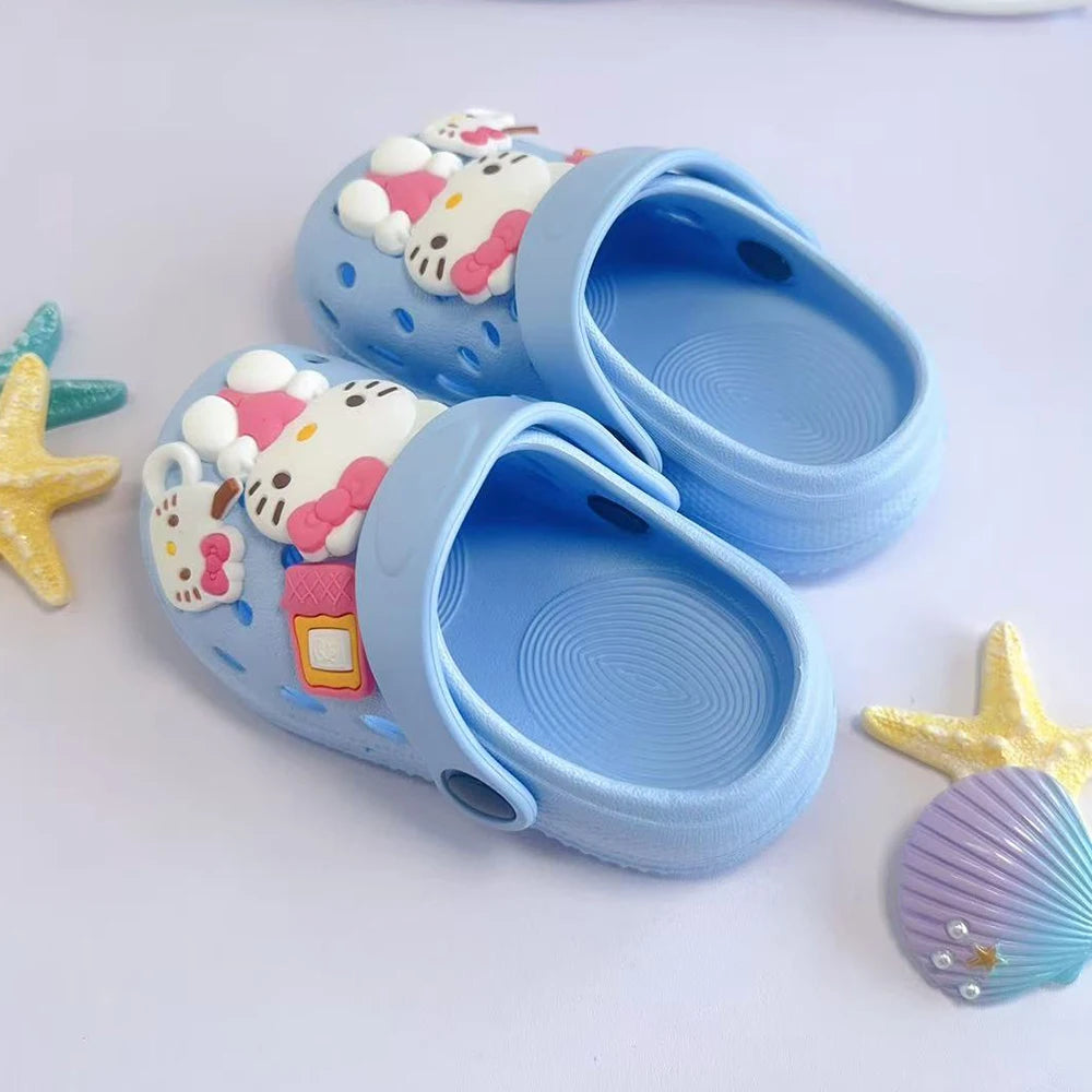 Sanrio Children Slippers Hello Kitty Garden Shoes Kawaii Kids Sandal Beach Shoes Slippers Home Shoes Casual Shoes