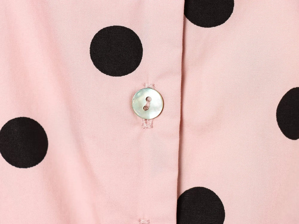 Woman Long Sleeve Pink Polka Dot Jacket Fashion Single Breasted High Collar Short Coat Women Spring Casual High Street Jacket