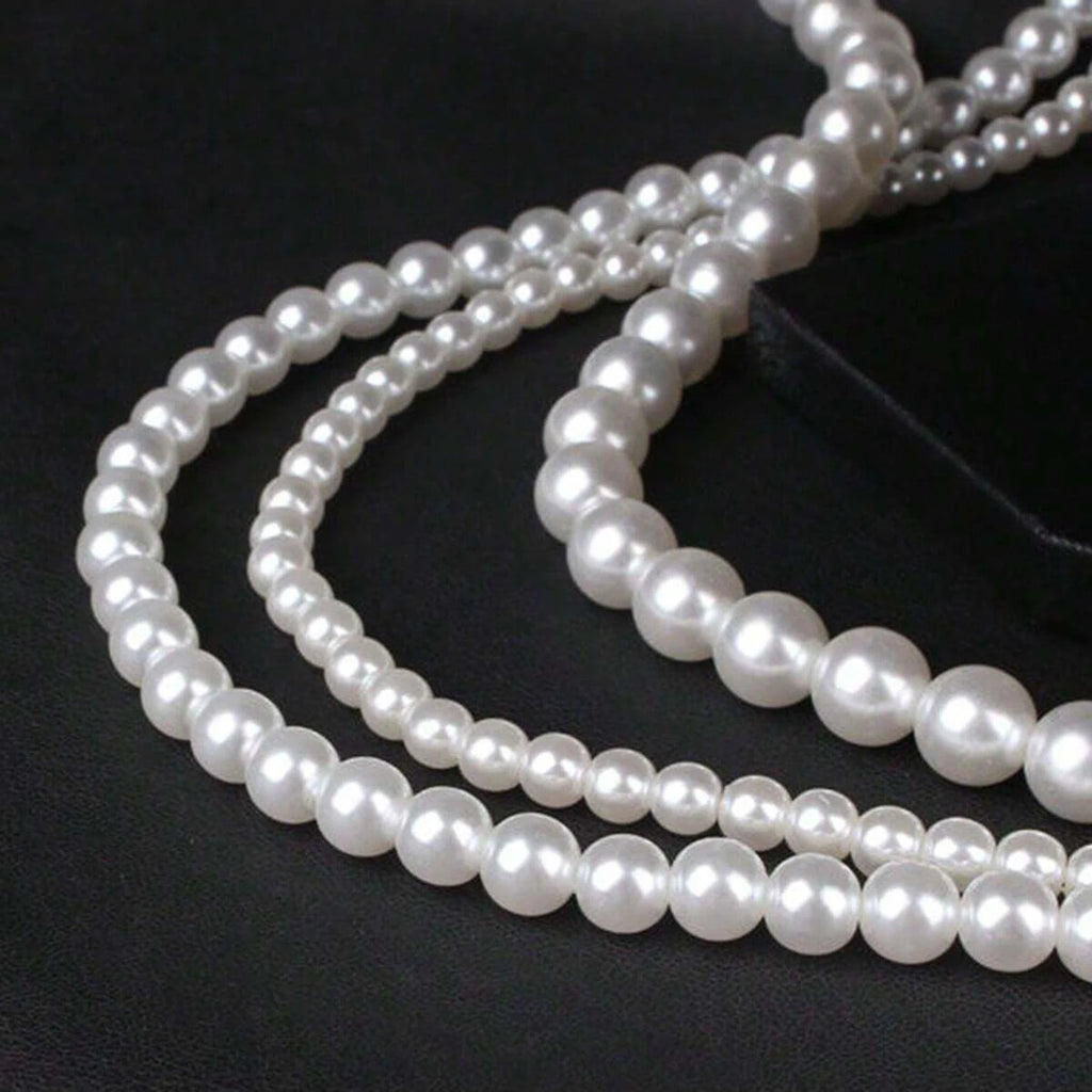 800Pcs White Mixed Acrylic Pearl Polished Loose Beads Set Elegant For Diy Jewelry Decors Handmade Craft Jewelry Making
