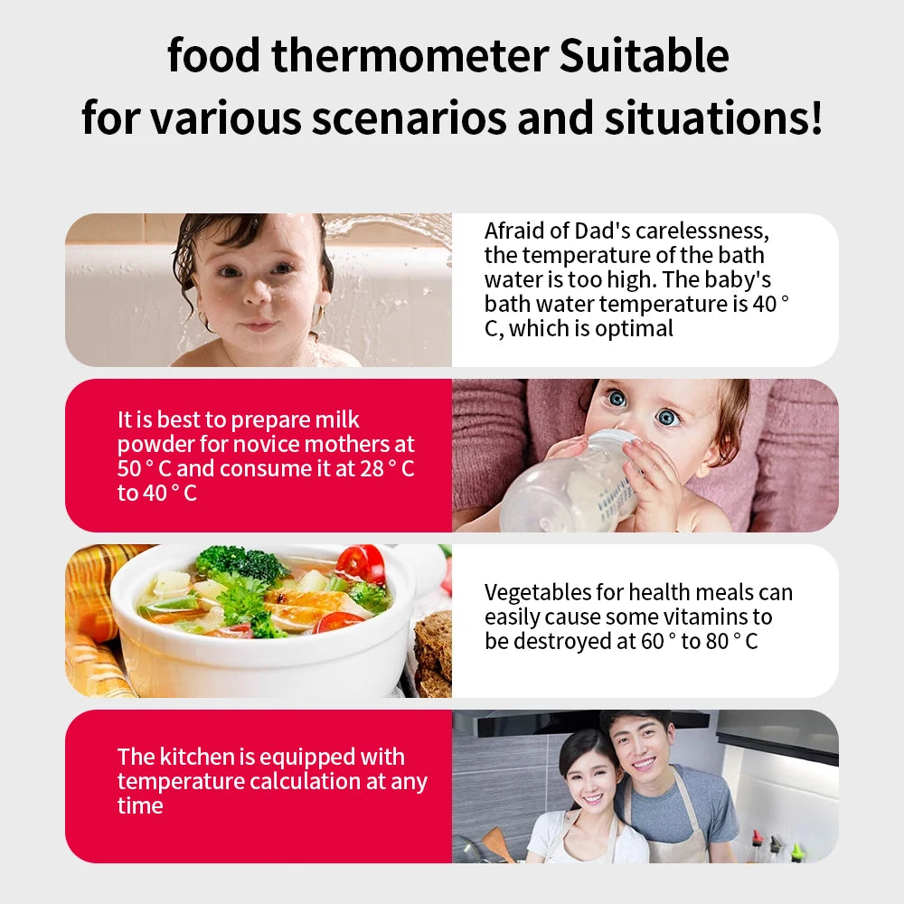 Termómetro digital de alimentos, nuevo medidor electrónico de temperatura para carne, cocina, alimentos, barbacoa, herramientas con sonda de acero inoxidable 304