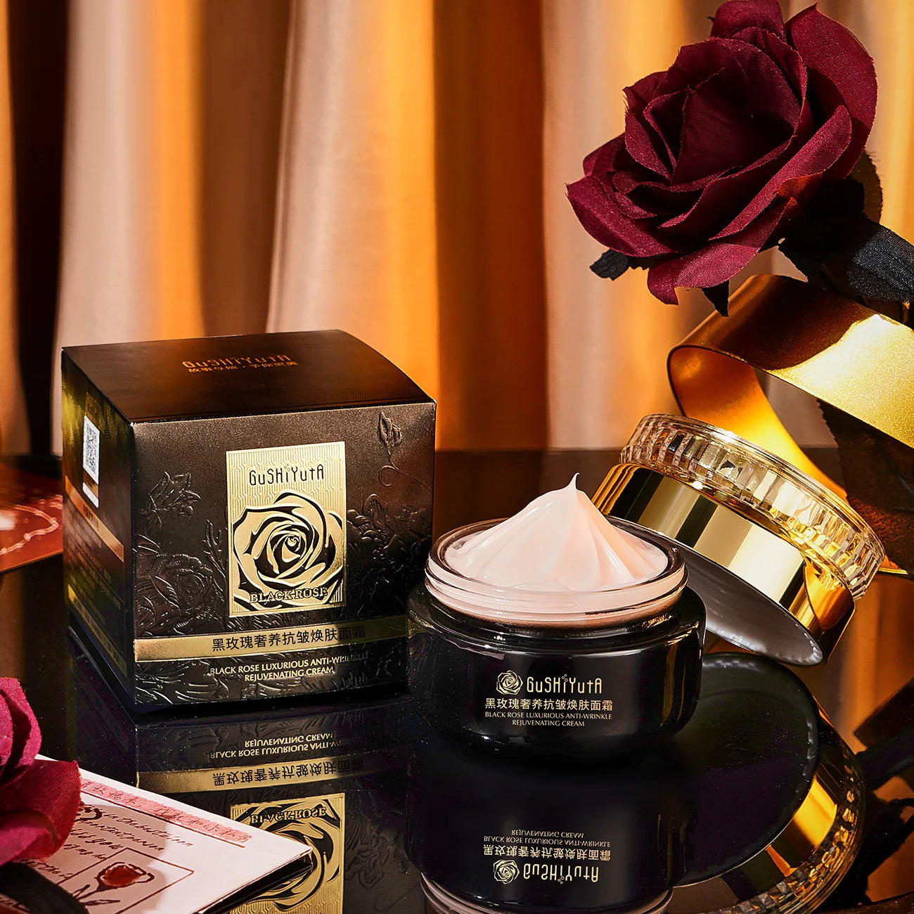 Black Rose Instant Face Lift & Firm Skin Cream Sustainable Face Lifting Reduces Fine Lines Gentle Moisturizing Care Cream
