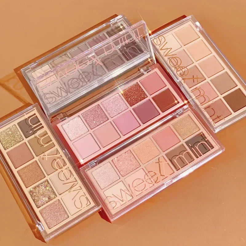 10 Colors Eye Shadow Palette Glitter Pearly Eyeshadow Nude Shiny Long Lasting Waterproof Charming Eyes Make Up Palette Cosmetics