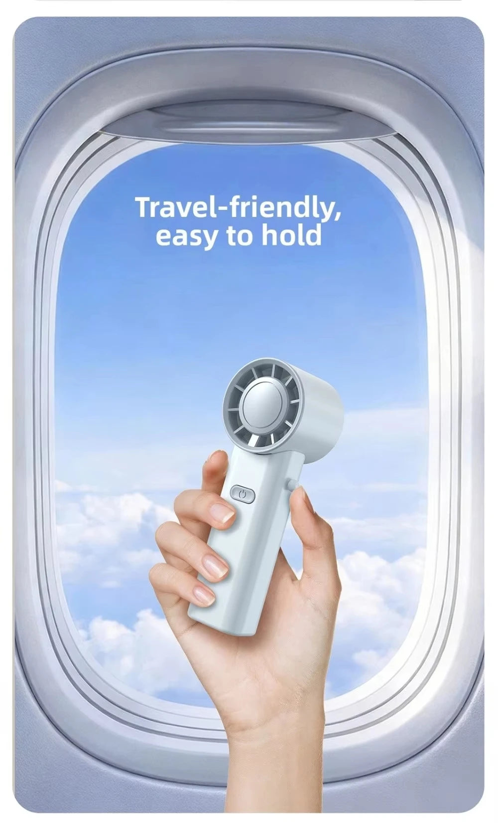 Mini Portable Neck Fan Foldable USB Rechargeable Handheld Fan Hands-Free Cooling for Travel Outdoor Summer
