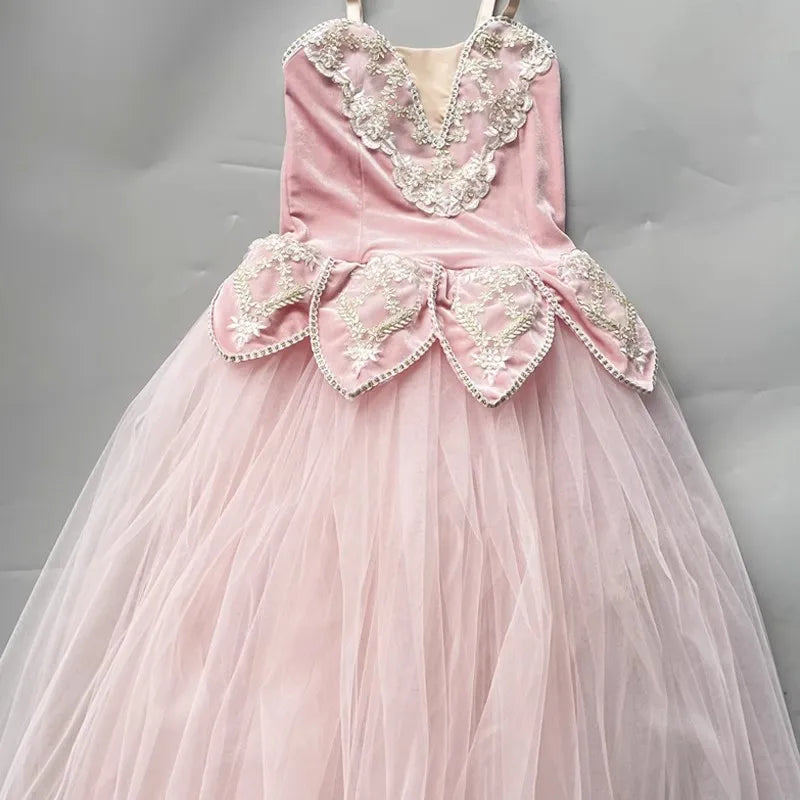 Professional Tutu Long Romantic Tutu Flower Suspender Ballet Swan Lake Ballet Ladies Children Girl Fairy Ballet Costume Women