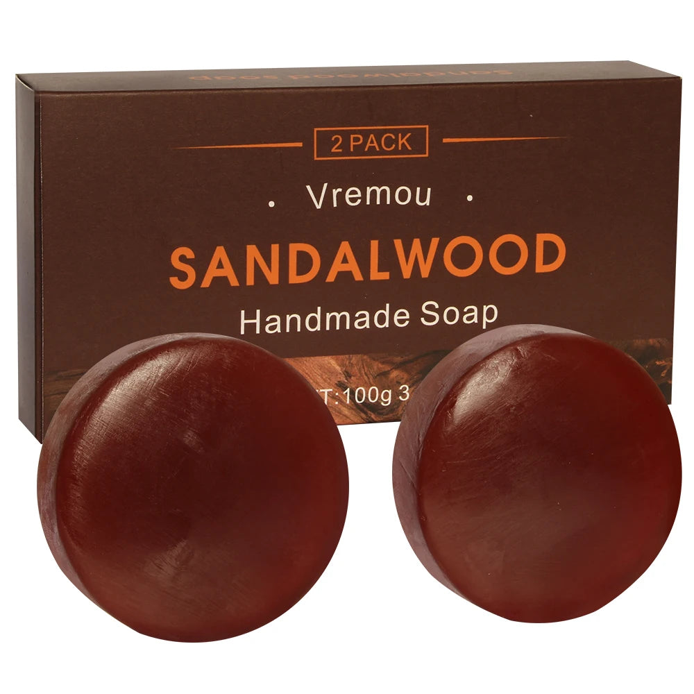 Sandalwood & Agarwood Handmade Soap 2-Pack – Gentle Cleansing Plant Essential Oil Fragrance Body Soap