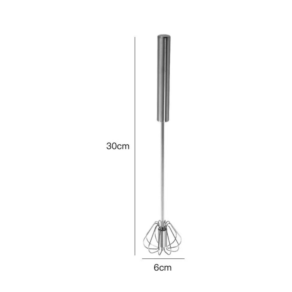 Batidor giratorio de acero inoxidable, mezclador semiautomático, batidor manual, utensilios de cocina para crema, huevos, repostería.