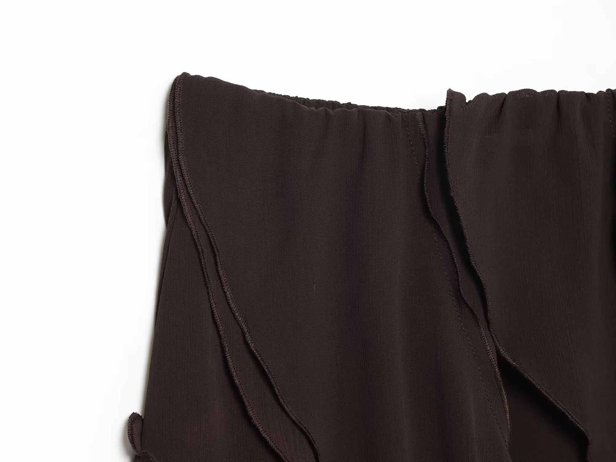 Women's Skirts Summer 2026 New Brown Ruffled Elastic Waist Skirts Women's Fashion Elegant Office Youth Summer Skirts Street